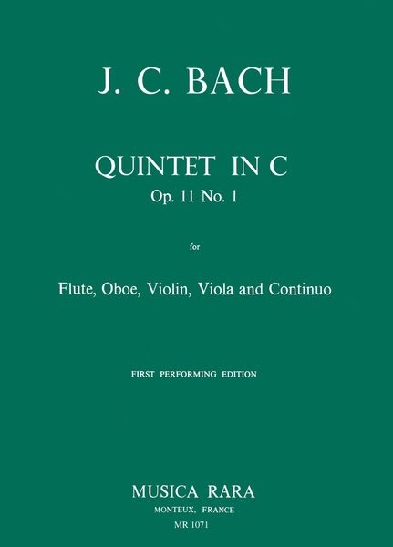 Quintet In C Major, Op. 11, No. 1 : For Flute, Oboe, Violin, Viola and Continuo.