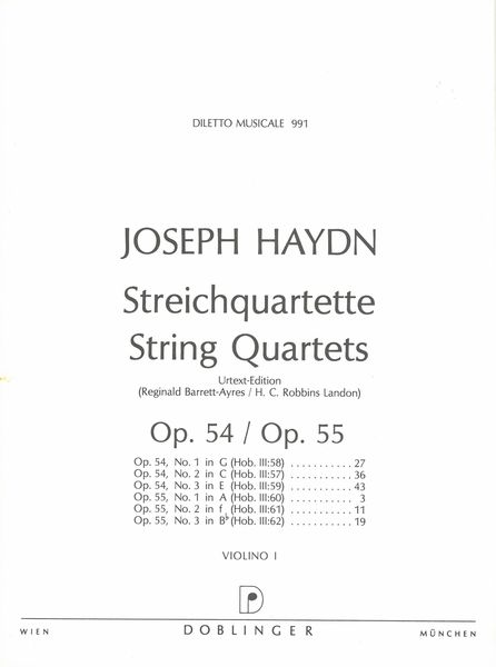 Streichquartette, Op. 54/55 (Hob. III:57-62).