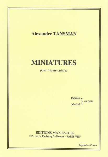 Miniatures : Pour Trio De Cuivres (Trumpet, Horn, and Trombone).