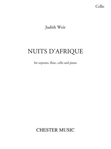 Nuits d'Afrique : For Soprano, Flute, Cello and Piano (2015).