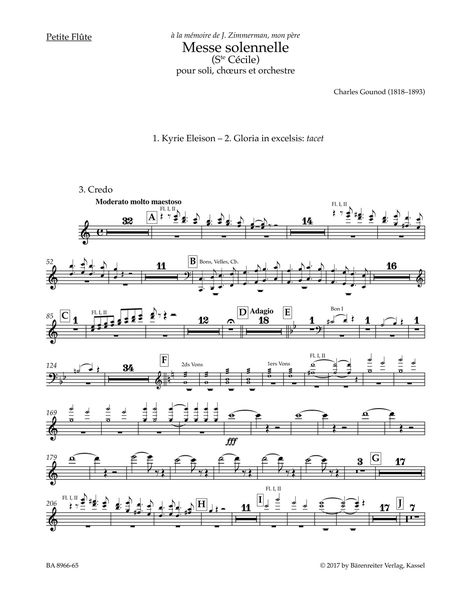Messe Solennelle (Ste Cécile) : Pour Soli, Choeurs Et Orchestre / edited by Hans Schellevis.
