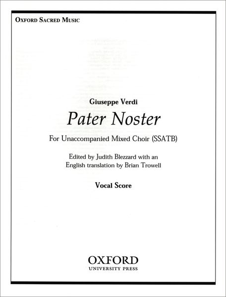 Pater Noster : For SSATB A Cappella / Ed. Judith Blezzard.