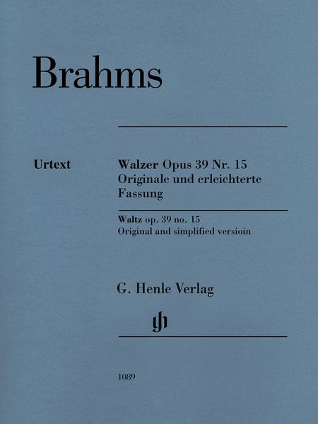 Walzer, Op. 39 Nr. 15 - Originale und Erleichterte Fassung : Für Klavier / edited by Katrin Eich.