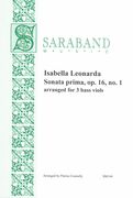 Sonata Prima, Op. 16 No. 1 : arranged For Three Bass Viols / arranged by Patrice Connelly.