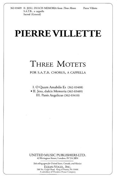 Three Motets No. 2: Jesu, Dulcis Memoria, Op. 78 : For SATB A Cappella.