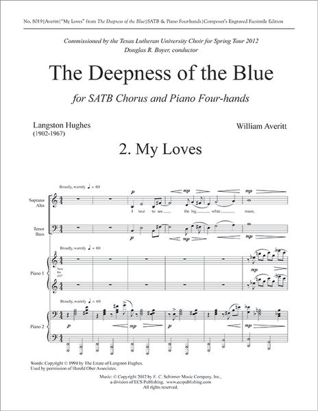 Deepness of The Blue No. 2 - My Loves : For SATB and Piano Four-Hands.