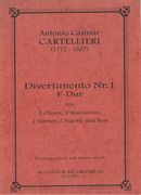 Divertimento Nr. 1, F-Dur : Für 2 Oboen, 2 Klarinetten, 2 Hörner und 2 Fagotte und Bass.