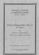Divertimento Nr. 3, F-Dur : Für 2 Oboen, 2 Klarinetten, 2 Hörner und 2 Fagotte und Bass.