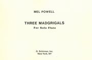 Three Madrigals : For Solo Flute.