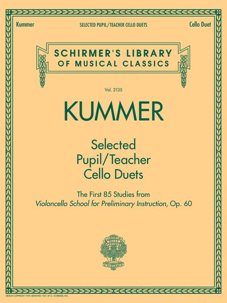 Selected Pupil/Teacher Cello Duets : The First 85 Studies From Violoncello School, Op. 60.