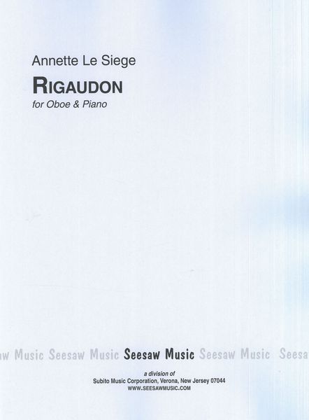 Rigaudon : For Oboe and Piano (1979).