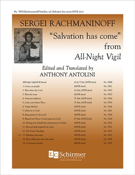 Salvation Has Come (No. 13 From All-Night Vigil) : For SATB Divisi / Ed. Anthony Antolini.