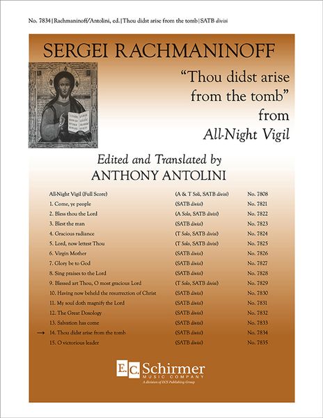 Thou Didst Arise From The Tomb (No. 14 From All-Night Vigil) : For SATB Div / Ed. Anthony Antolini.