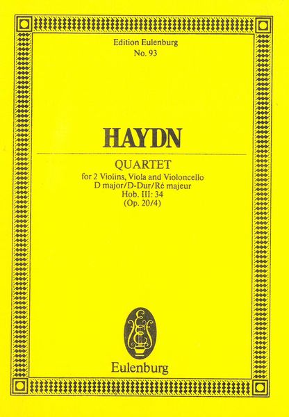 String Quartet In D Major, Op. 20 No. 4 In D Major : Hob. III:34.