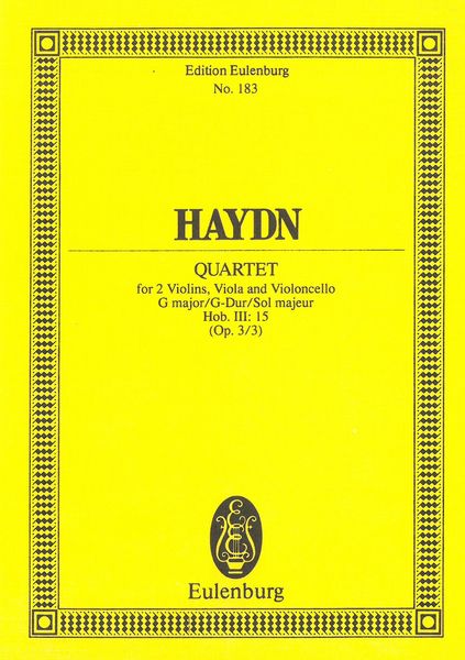 String Quartet In G Major, Op. 3 No. 3 : Hob. III:15.