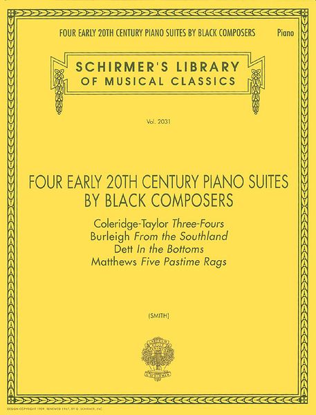 Four Early 20th Century Piano Suites by Black Composers.