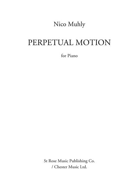 Perpetual Motion : For Piano.