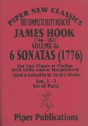 Six Sonatas (1776) : For 2 Flutes (Or 2 Violins) With Cello and Or Harpsichord, Nos. 1-3.