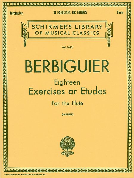 Eighteen Exercises Or Etudes : For Flute.