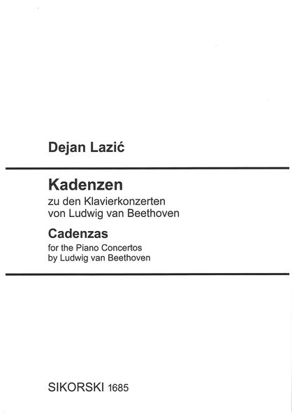 Kadenzen Zu Den Klavierkonzerten von Ludwig Van Beethoven.