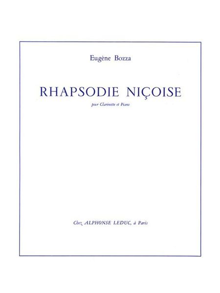 Rhapsodie Nicoise : Pour Clarinette Et Piano.