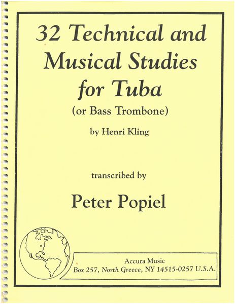 32 Technical and Musical Studies : For Tuba Or Bass Trombone / transcribed by Peter Popiel.