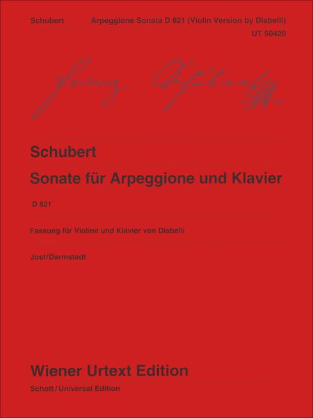 Sonate Für Arpeggione und Klavier, D. 821 : For Violin and Piano / arranged by Anton Diabelli.
