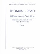 Differences of Condition : Impromptu For Clarinet, Violin, Viola and Violoncello (2018).