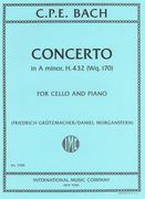 Concerto In A Minor, H. 432 (Wq. 170) : For Cello and Piano / arranged by Friedrich Grützmacher.