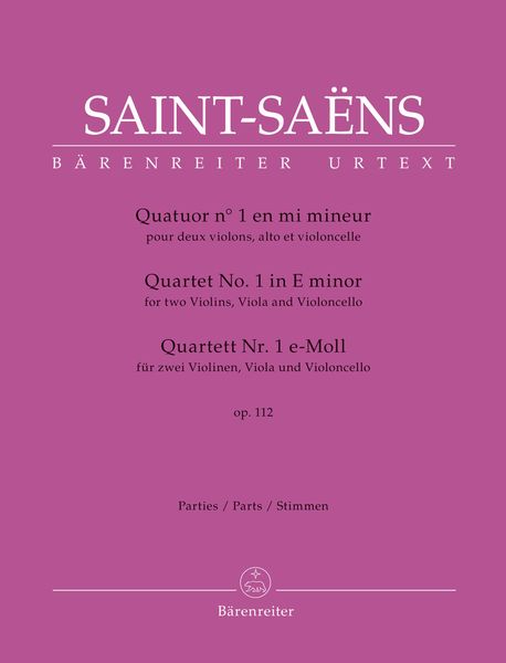 Quatuor No. 1 En Mi Mineur, Op. 112 : Pour Deux Violons, Alto et Violoncelle.