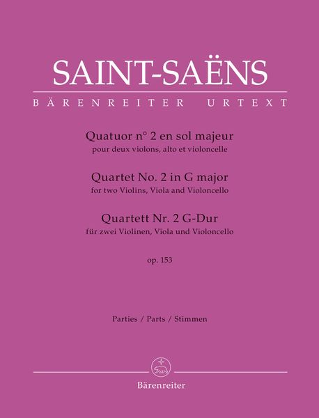 Quatuor No. 2 En Sol Majeur, Op. 153 : Pour Deux Violons, Alto et Violoncelle.