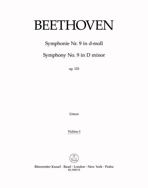 Symphony No. 9 In D Minor, Op. 125 : First Violin Part.