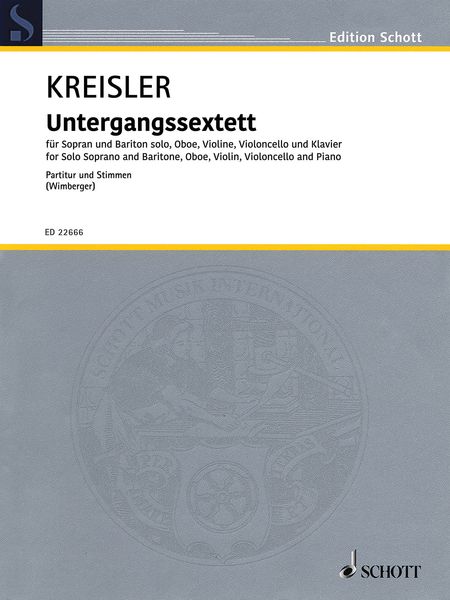 Untergangssextett : Für Sopran und Bariton Solo, Oboe, Violine, Violoncello und Klavier.