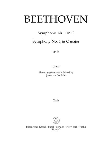 Symphony No. 1 In C Major, Op. 21 : Viola Part.