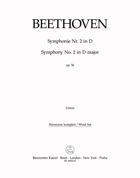 Symphony No. 2 In D Major, Op. 36 : Wind Parts.