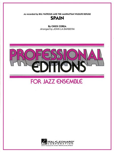 Spain : For Jazz Ensemble / arr. John la Barbera.
