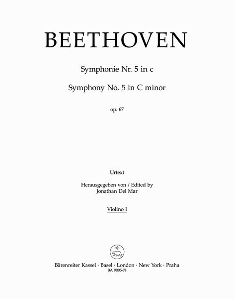 Symphony No. 5 In C Minor, Op. 67 : Violin 1 Part.