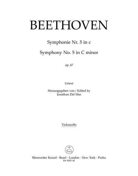 Symphony No. 5 In C Minor, Op. 67 : Violoncello Part.
