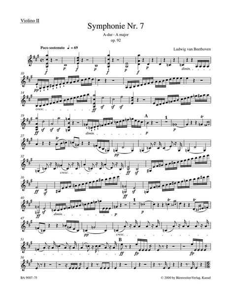 Symphony No. 7 In A Major, Op. 92 : Violin 2 Part.