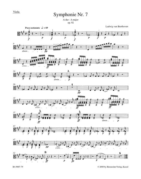 Symphony No. 7 In A Major, Op. 92 : Viola Part.