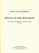 Sonata In One Movement : For Soprano Saxophone Or Clarinet and Piano (1973).