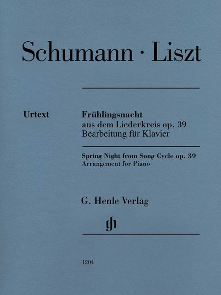 Frühlingsnacht, Aus Dem Liederkreis, Op. 39 : Für Klavier / arranged by Franz Liszt.