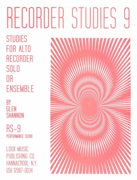 Recorder Studies 9 : Studies For Alto Recorder Solo Or Ensemble.