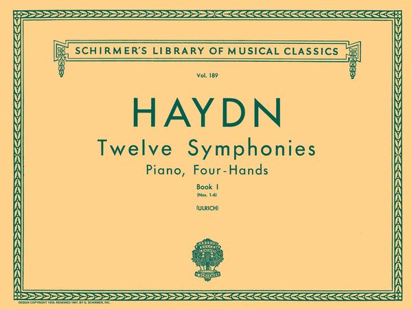 Twelve Symphonies, Book 1 : For Piano, Four Hands / arranged by Hugo Ulrich.