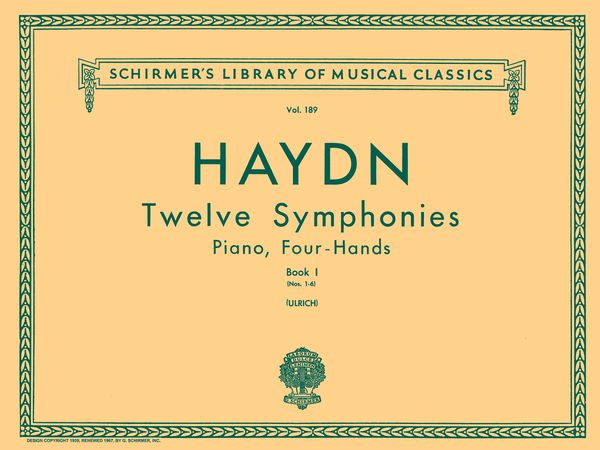Twelve Symphonies, Book 1 : For Piano, Four Hands / arranged by Hugo Ulrich.