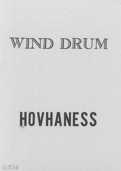 Wind Drum (Music Dance Drama), Op. 183 : For Chorus, Dancer and Ensemble.