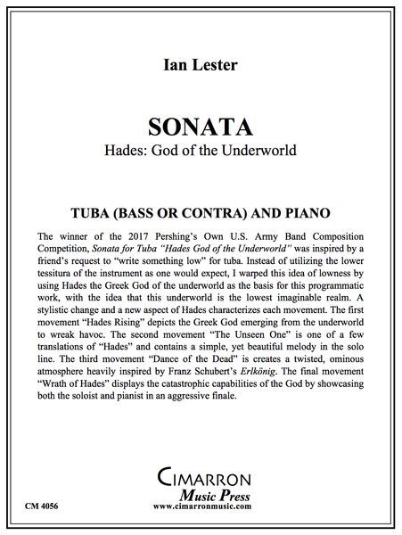 Sonata - Hades, God of The Underworld : For Tuba (Bass Or Contra) and Piano.