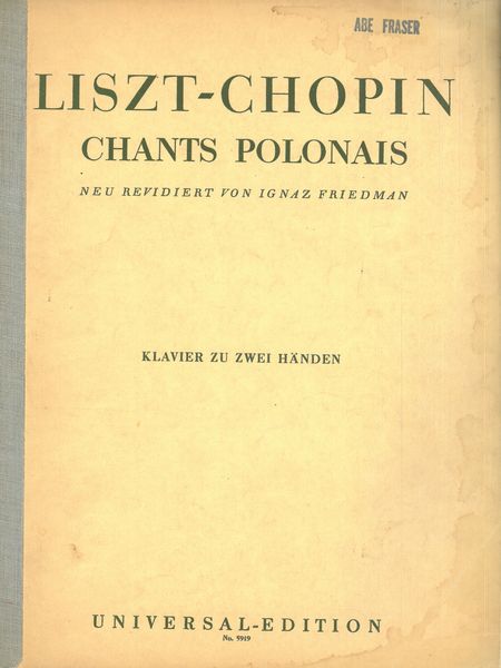 Chants Polonais : Für Klavier / Neu Revidiert von Ignaz Friedman.