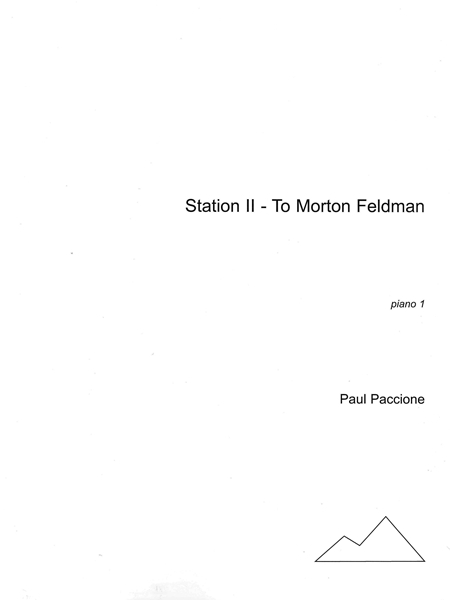 Stations II - To Morton Feldman : For Two Pianos (2007).