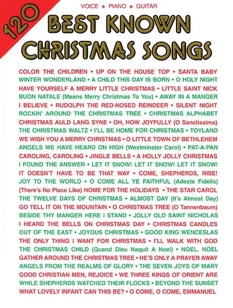 120 Best Known Christmas Songs.